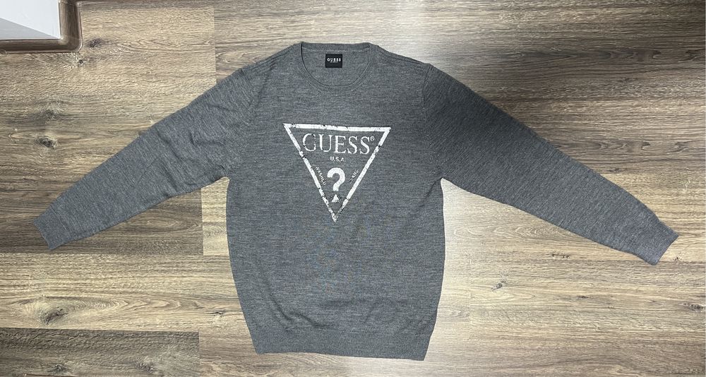 Pulover bluza tricotata GUESS gri XXL nou originala