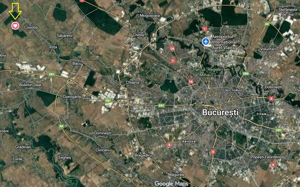Teren Cosoba intravilan Jud. Giurgiu aproape sector 6 Bucuresti 2000m²