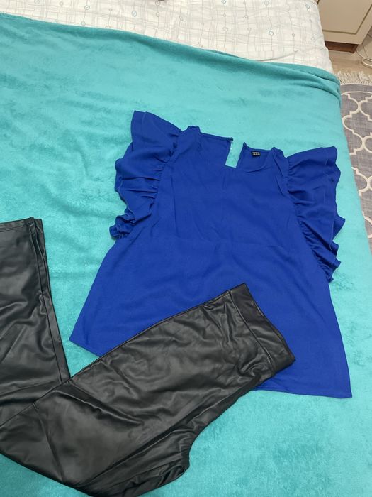 Блузка и кожен клин