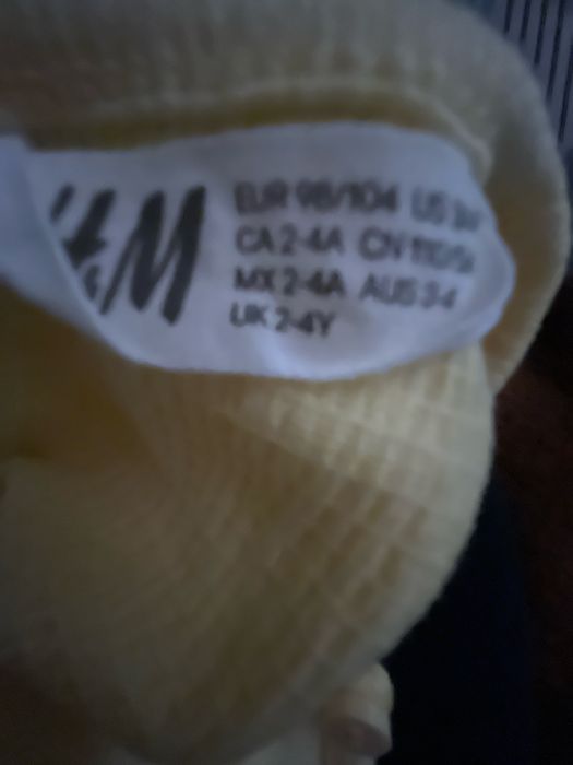 H&M/Детска жълта рокличка, 98/104 височина/H&M