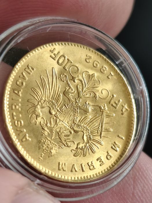 4 флорина/ 10 франка 1892 год, злато, тегло 3.23 гр,900/1000