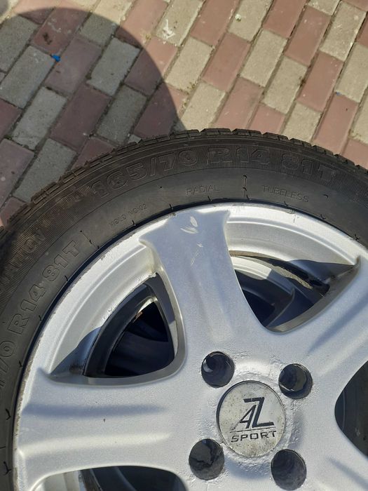 Jante 14' 4×100 +anvelope  sebring 601 iarna165/70