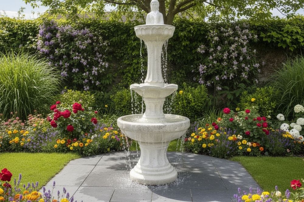Fântână decorativă spectaculoasă cu statuie –1,7m și 1,9 m, model unic