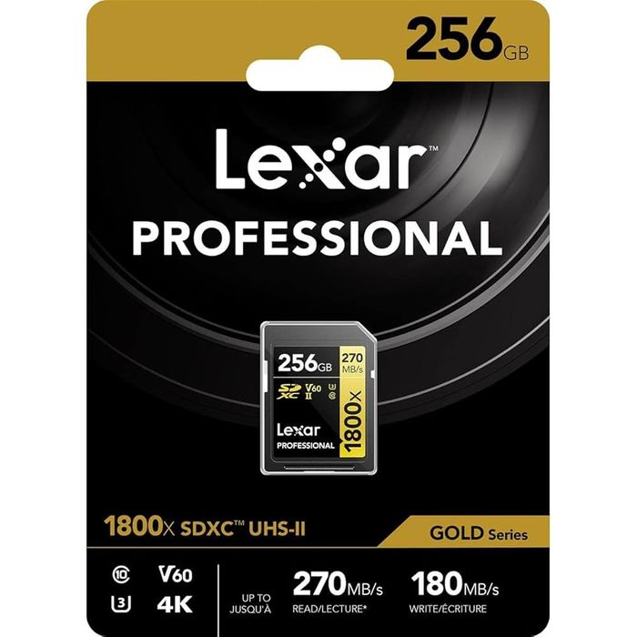 Карта памяти Lexar Professional 1800x 128GB/256GB SDXC UHS-II V60