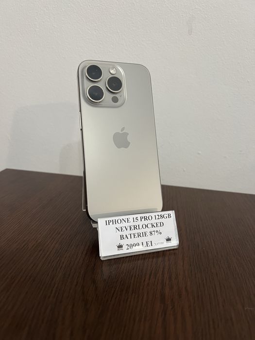 Amanet Royal CB : Iphone 15 pro 128gb baterie 87 neverlocked