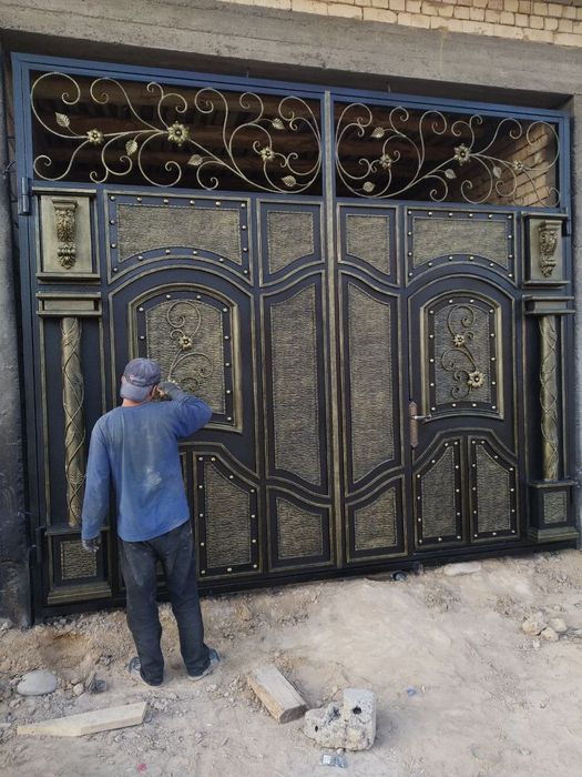 Дарвоза boyash  покраска ворота решётка навес Аква бояш