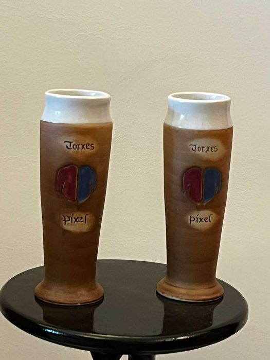 Doua piese ceramice Franta marcate bibelouri bibelou figurina ieftine