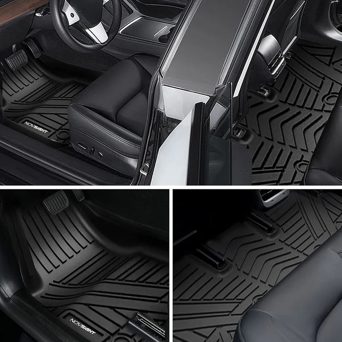 К-кт 3 части 3D трислойни TPE стелки за Tesla Model 3 (2019-2023), NOVSIGHT, черни