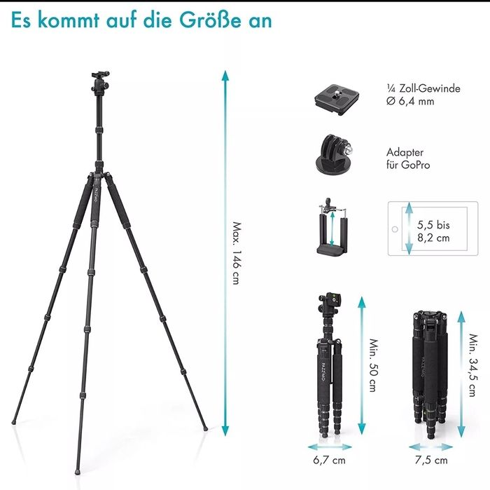 Статив Pazzimo за камера, телефон и Go Pro