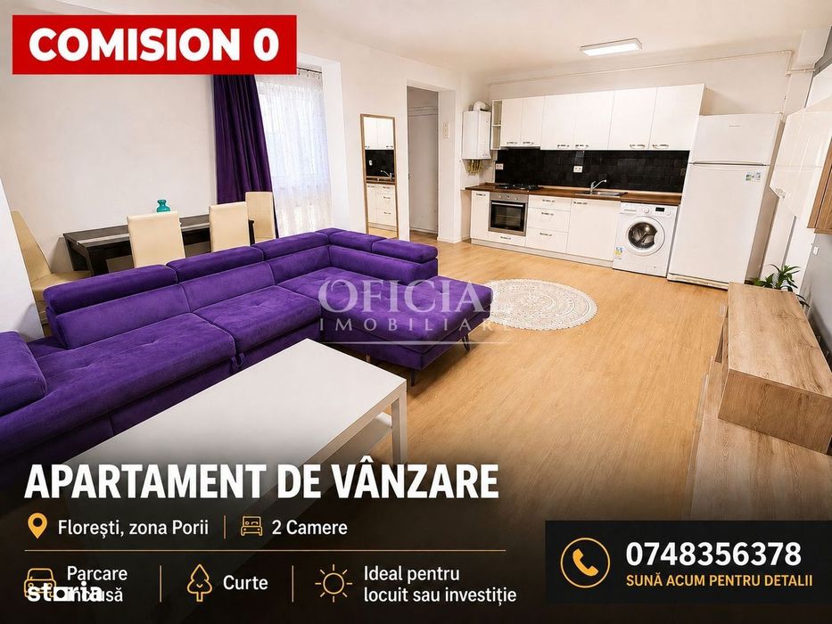Apartament 2 camere | Renovat | Curte | Parcare | Porii | Floresti — fotografia 1