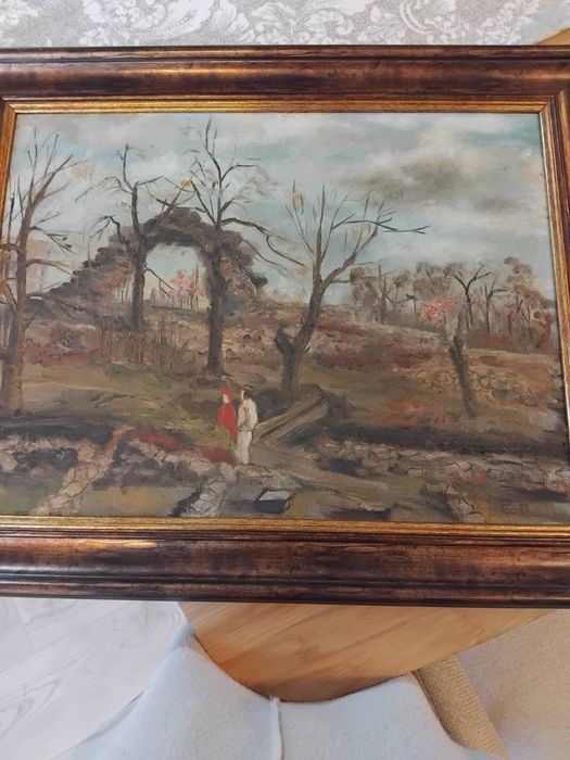 Старинна картина масло с размери 60 / 50 см.