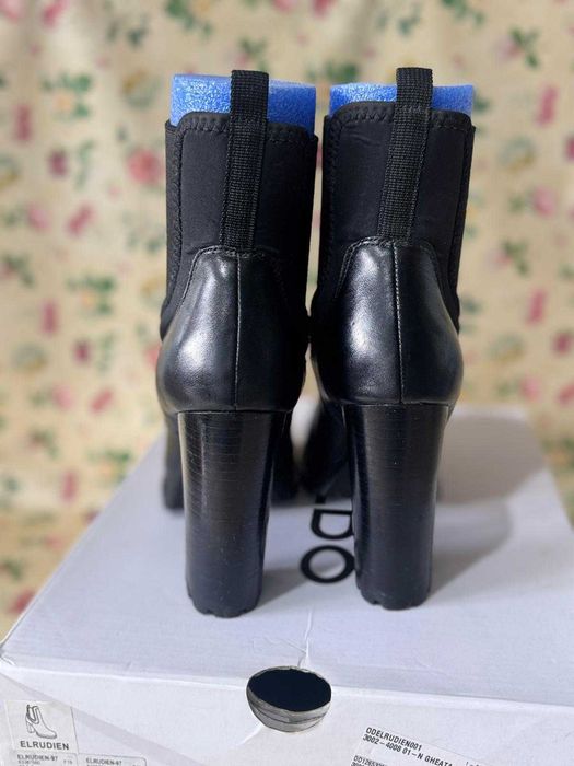 Botine  ALDO "Bolder" din piele neagră cu toc gros și talpă platformă