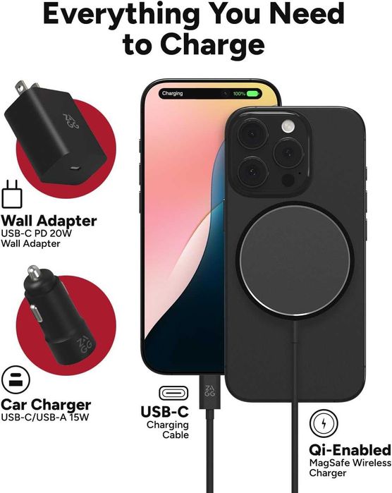 Дорожный набор ZAGG 10в1 для Iphone и других смартфонов - 20w адаптер