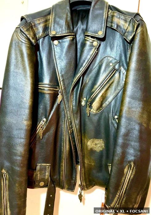 Geaca Piele Naturala Harley Davidson Screamin Eagle Distressed XL - Originala