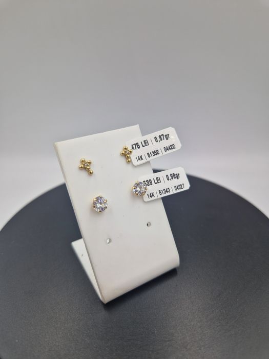 Cercei Aur 14k Greutate 0.87gr si 0.98gr #51352 #51343