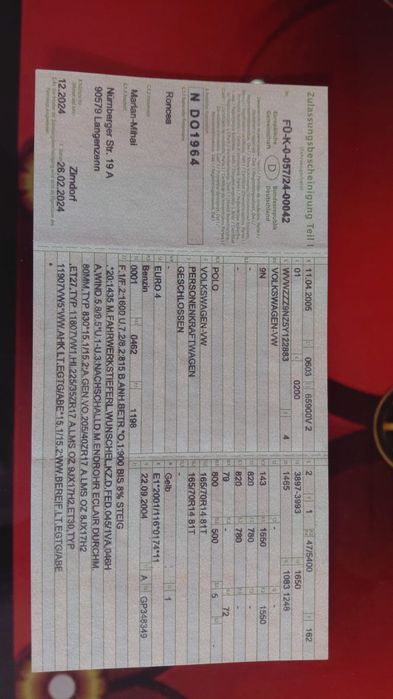 Vand volkswagen polo