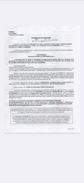 Teren 500mp Stupini cu autorizatie construire casa individuala