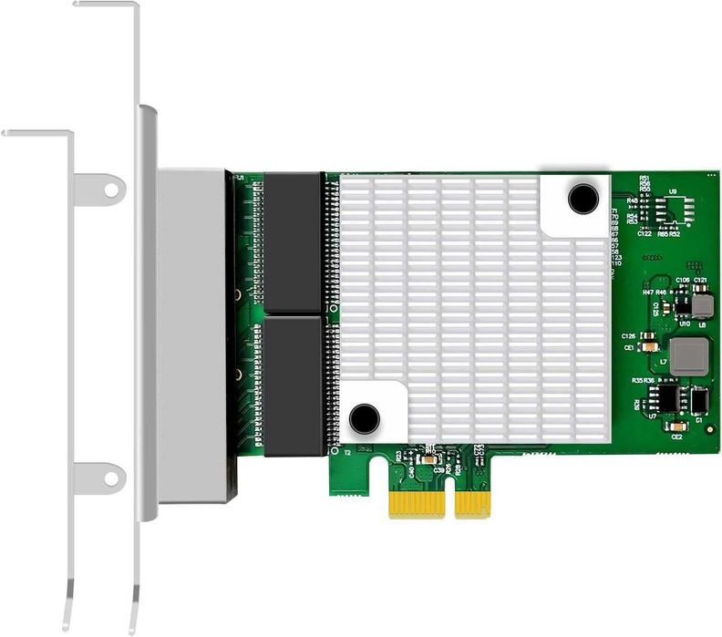 Placa de retea Gigabit GLOTRENDS ST7387 cu 4 porturi RJ45 pentru firewall, router software, agregare legături NAS, izolare rețea