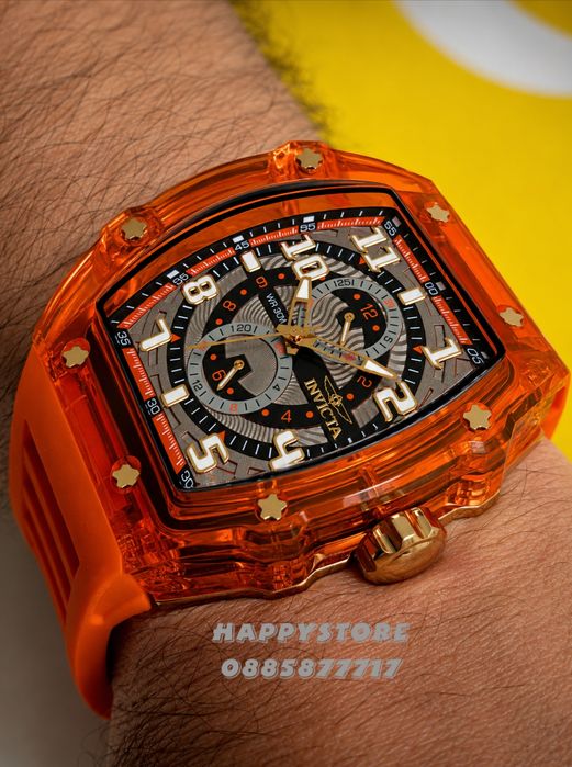INVICTA Cyclone Orange/Gold 49 mm, Инвикта нов мъжки часовник