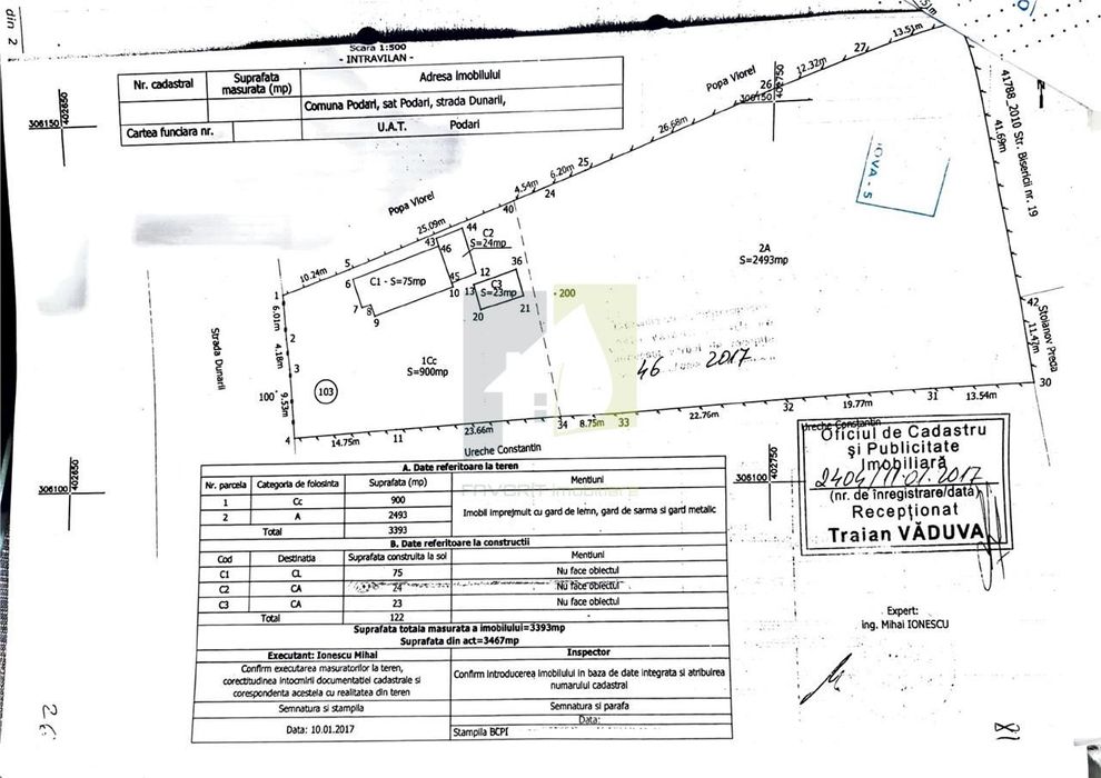 Teren stradal cu casa veche in Podari - toate utilitatile