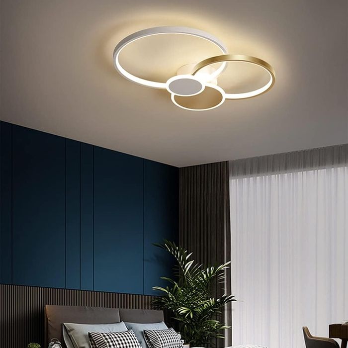 LED Плафон Кръгове с дистанционно таванно осветително тяло с две глави