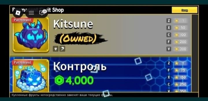 Продаю акаунт в roblox в блокс фрутс