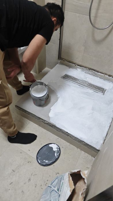 Душ поддон из кафеля