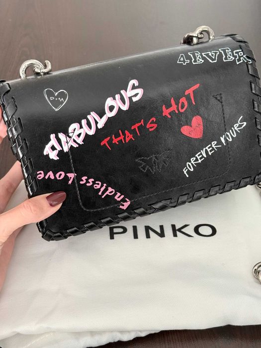 Pinko Love Fabulous оригинална черна чанта