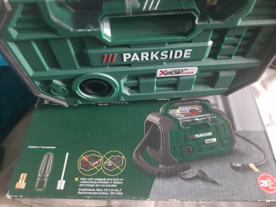 Compresor, pompa aer pe acumulator 20v parkside