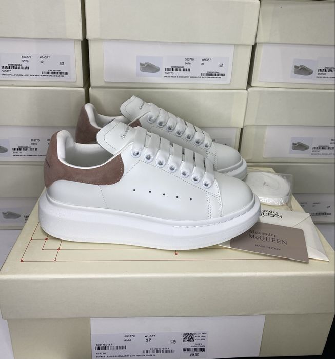Alexander McQueen Alb/Rose Made Italy Full Box Full Piele Marimi 36 37 38 39 40