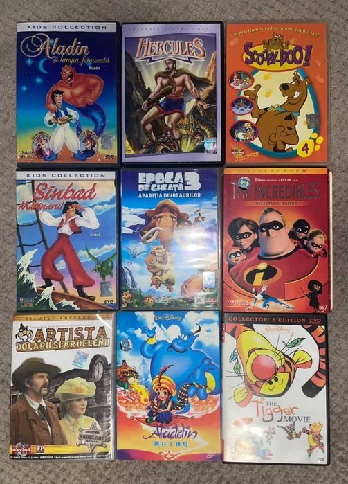 DVD-uri cu filme si desene pentru copii si adulti
