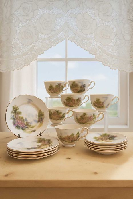 Чаен сервиз Royal Vale с английски пейзажи за 6 души