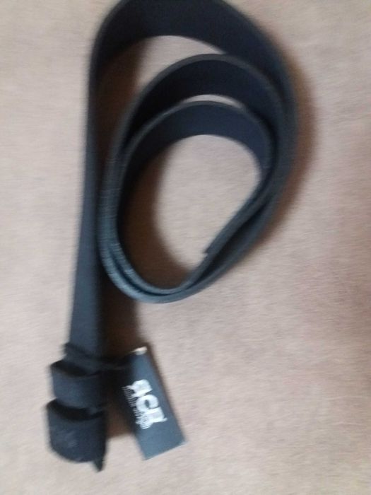 Колан ЯСR черен естествена кожа