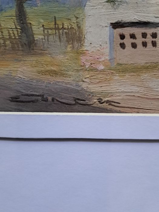 Pictură "Culă oltenească", T. Concec, u/c, semnat stg jos cu brun,.