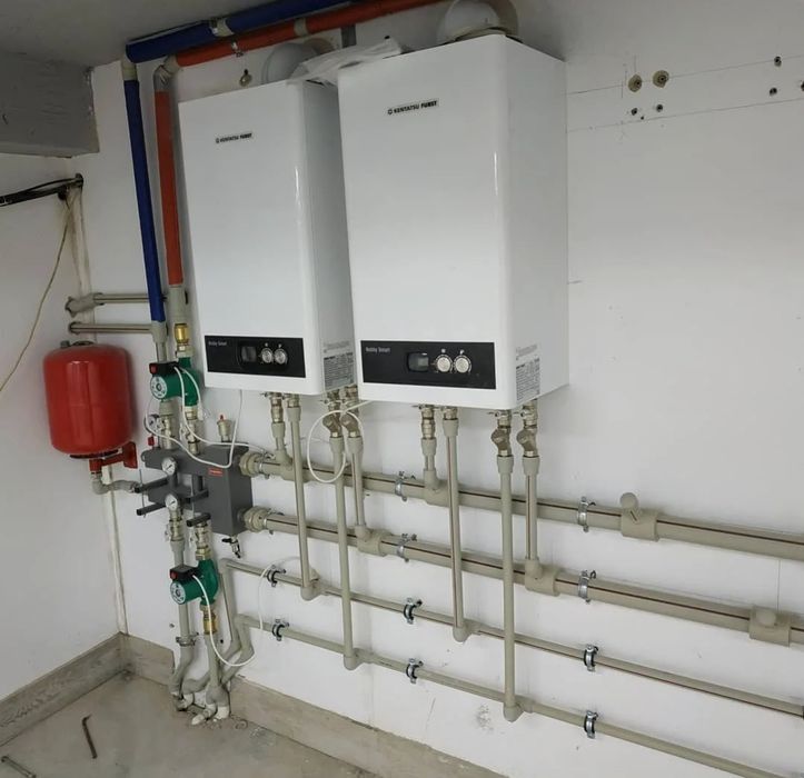 Сантехник. Отопление. Установка котла. Satehnik otoplenie. Сантехника