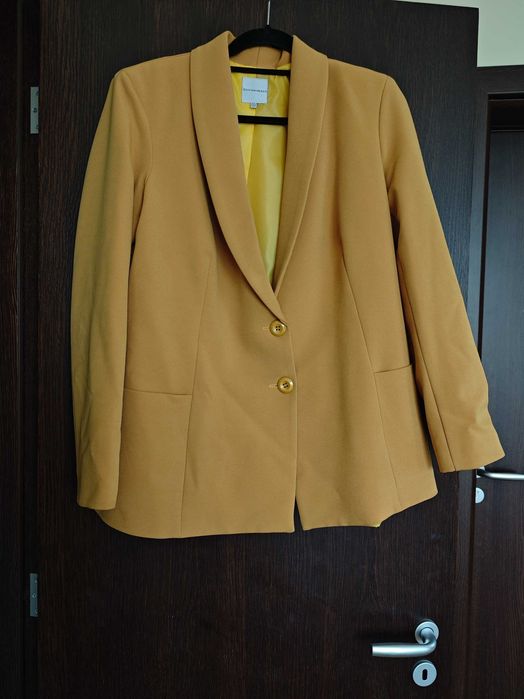 Дамски костюм сако с панталон  Silvian Heach Жълт Горчица Охра Л 48 50