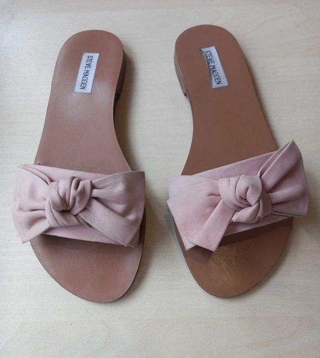 Steve Madden - Розови чехли от набук, размер 39