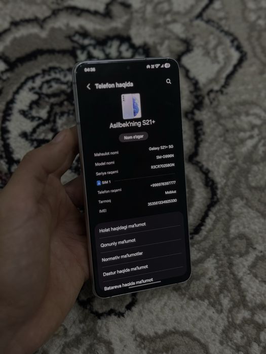 Samsung s21+ 5G telefoni