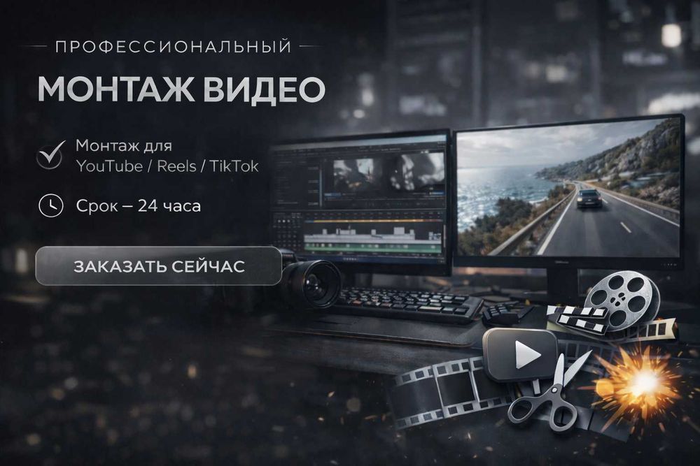 Видео монтаж | монтаж видео | Reels, TikTok, Shorts, YouTube