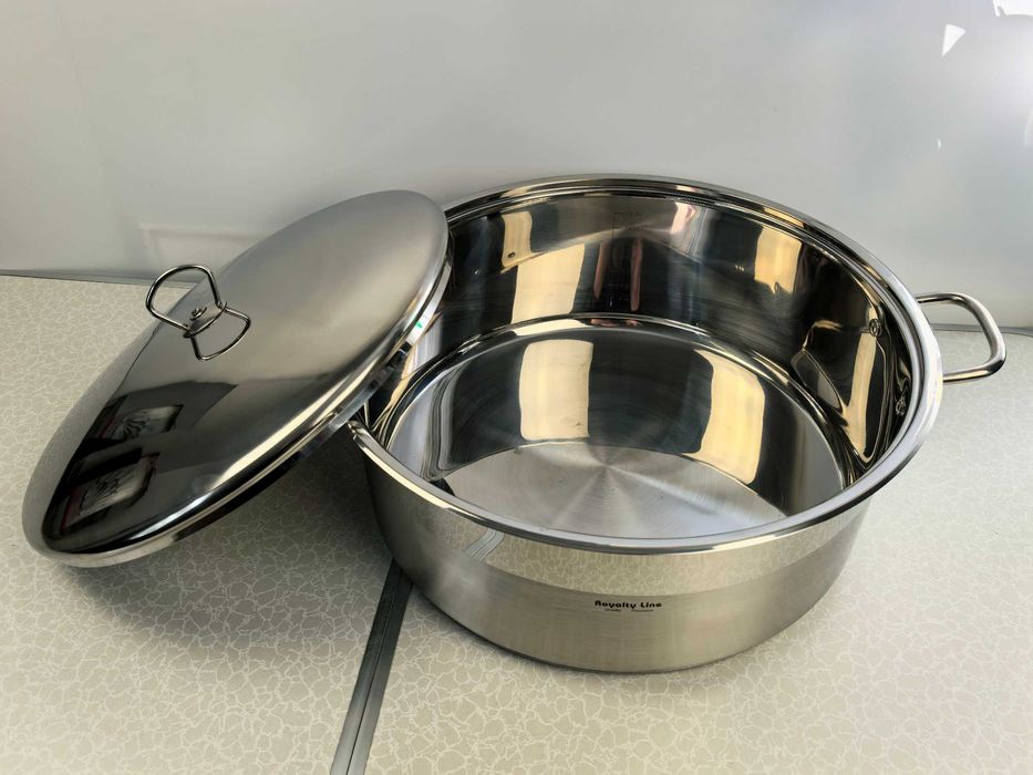 Cratita inox 40x16 cm 20 litri cu capac metal 340 lei