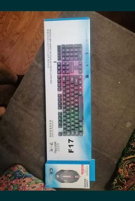 Светодиодная светящийся мышка и клавиатура со усб шнуром