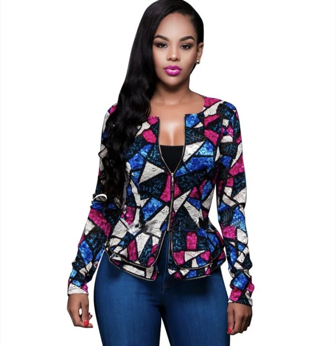 Дамско цветно сако с ципове