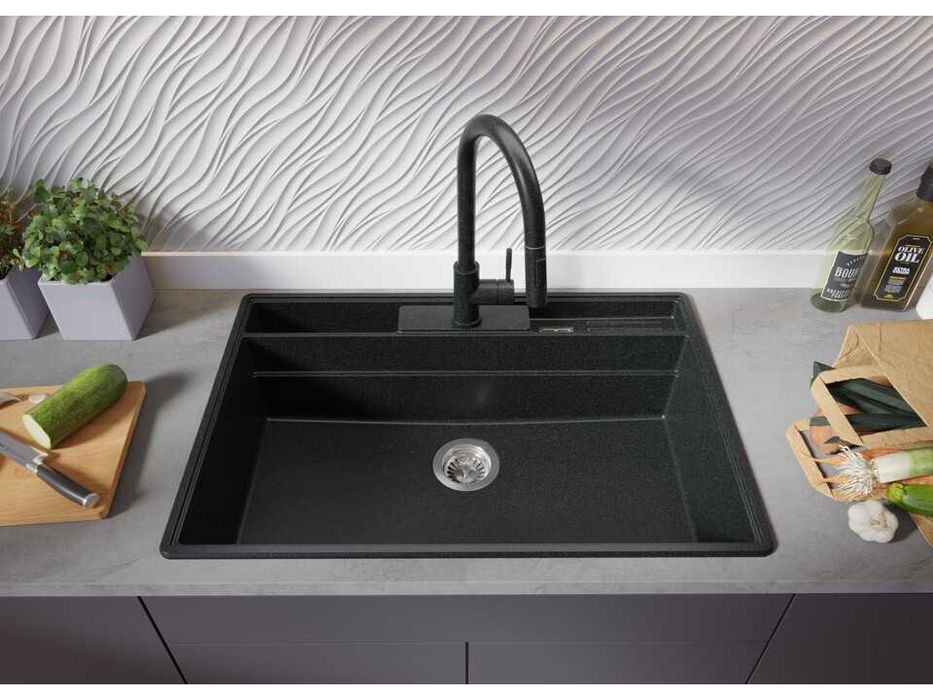 Графит кухненска гранитна мивка Ню Йорк 80 Multispace 780 x 530 мм