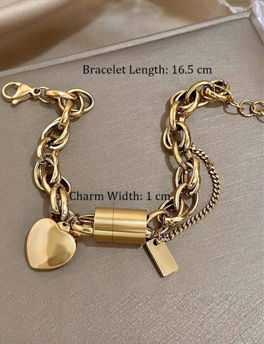 Дамска гривна тип charm със сърце