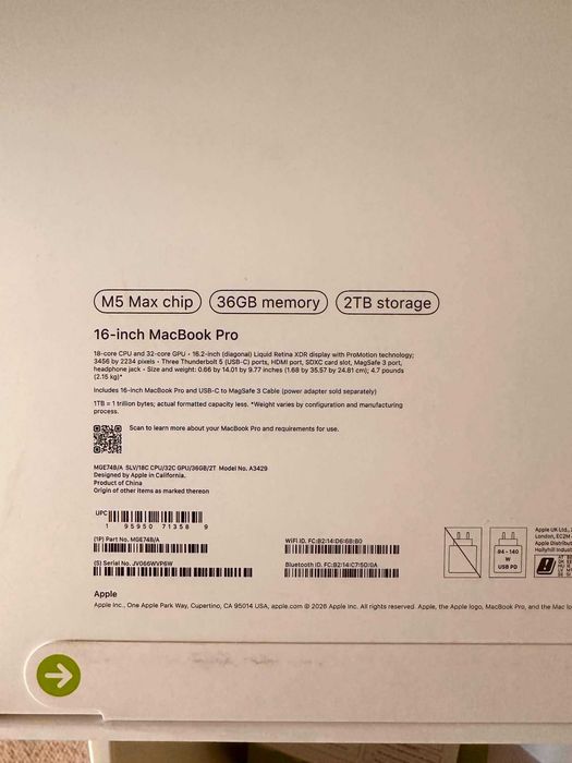 Лаптоп Apple MacBook Pro 16 2026