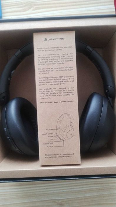 Слушалки Over-The-Ear Urban Vitamin Cupertino RCS черни