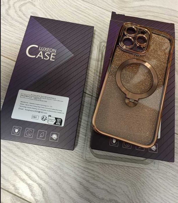 Husă MagSafe cu Stand Rotativ 360° pentru iPhone 17 Pro Max, Antișoc, Desert Titanium