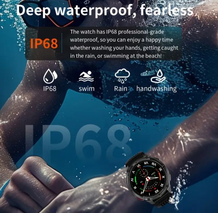 Смарт часовник 1.7 инча HD тъчскрийн 1100mah батерия много функции