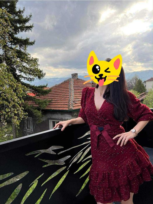 Дамска Рокля Bordo с колан | S/M размер | AVIN