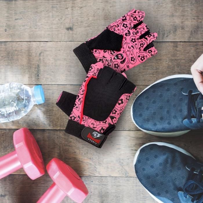 Женски Фитнес Ръкавици Flower Pink
